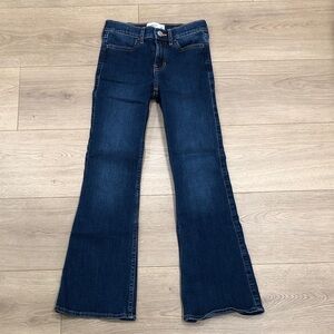Abercrombie Girls 7/8 Long Dark Blue High Rise Flare Jeans